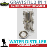 Gravi Stil 2-in-1 Survival Water System (Water Distiller + Gravity Water Filter)