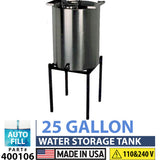 Durastill 25 Gallon Automatic Stainless Steel Storage Tank 110 and 240 volt options
